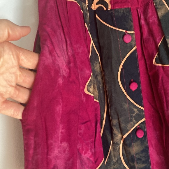 Vintage Bali Moon Kidz Girls Batik Tie Dye Abstract Dress Small 6-7 90's Y2K - Picture 5 of 11